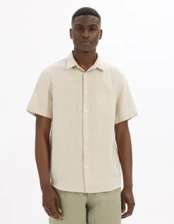 Celio Chemisette regular 100% lin -^Homme Chemises Manches Courtes|Chemises