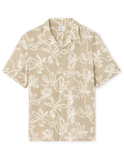 Celio Chemisette regular à motif floral en lin et coton -^Homme Chemises Manches Courtes|Chemises