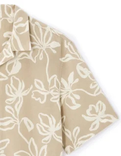 Celio Chemisette regular à motif floral en lin et coton -^Homme Chemises Manches Courtes|Chemises