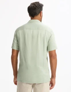 Celio Chemisette regular 100% viscose - kaki^Homme Chemises Manches Courtes|Chemises