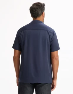 Celio Chemisette regular 100% viscose - marine^Homme Chemises Manches Courtes|Chemises
