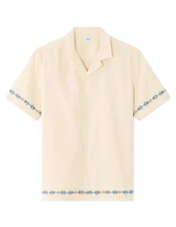 Celio Chemisette regular brodée 100% coton - beige^Homme Chemises Manches Courtes|Chemises