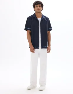 Celio Chemisette regular brodée 100% coton -^Homme Chemises Manches Courtes|Chemises