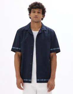 Celio Chemisette regular brodée 100% coton -^Homme Chemises Manches Courtes|Chemises