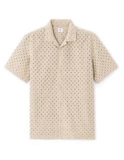Celio Chemisette regular broderie anglaise 100% coton -^Homme Chemises Manches Courtes|Chemises