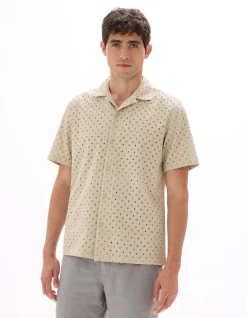 Celio Chemisette regular broderie anglaise 100% coton -^Homme Chemises Manches Courtes|Chemises