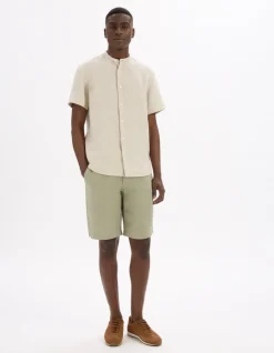 Celio Chemisette regular col mao 100% lin -^Homme Chemises Manches Courtes|Chemises