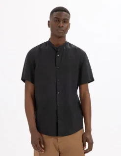 Celio Chemisette regular col mao 100% lin -^Homme Chemises Manches Courtes|Chemises