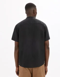 Celio Chemisette regular col mao 100% lin -^Homme Chemises Manches Courtes|Chemises