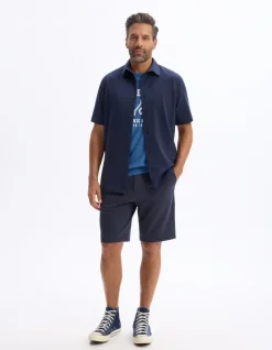 Celio Chemisette regular en jersey - marine^Homme Chemises Manches Courtes|Chemises