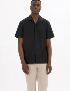 Celio Chemisette regular en lin et coton -^Homme Chemises Manches Courtes|Chemises