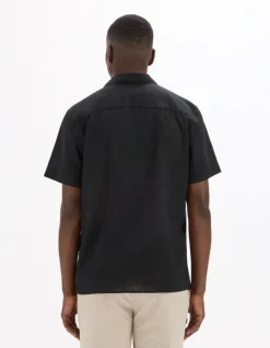 Celio Chemisette regular en lin et coton -^Homme Chemises Manches Courtes|Chemises
