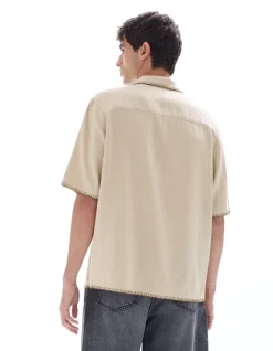 Celio Chemisette regular en lin et viscose -^Homme Chemises Manches Courtes|Chemises