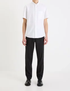 Celio Chemisette regular oxford 100% coton -^Homme Chemises Manches Courtes|Chemises