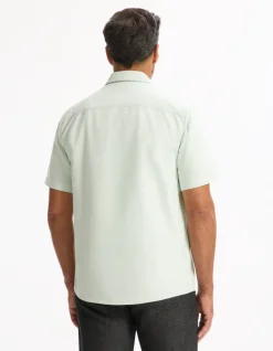 Celio Chemisette regular oxford 100% coton - menthe^Homme Chemises Manches Courtes|Chemises