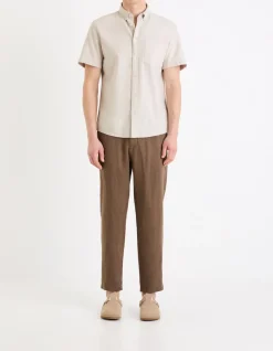 Celio Chemisette regular oxford 100% coton -^Homme Chemises Manches Courtes|Chemises
