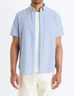 Celio Chemisette regular oxford 100% coton -^Homme Chemises Manches Courtes|Chemises