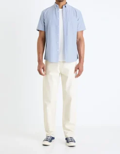 Celio Chemisette regular oxford 100% coton -^Homme Chemises Manches Courtes|Chemises