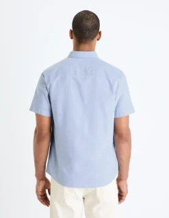 Celio Chemisette regular oxford 100% coton -^Homme Chemises Manches Courtes|Chemises