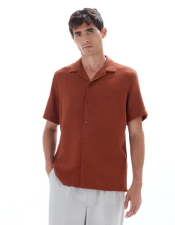 Celio Chemisette regular slubbés 100% coton -^Homme Chemises Manches Courtes|Chemises