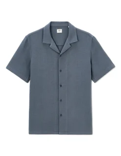 Celio Chemisette regular slubbés 100% coton - gris^Homme Chemises Manches Courtes|Chemises