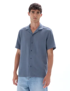 Celio Chemisette regular slubbés 100% coton - gris^Homme Chemises Manches Courtes|Chemises