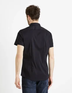 Celio Chemisette slim en coton stretch -^Homme Chemises Manches Courtes|Chemises