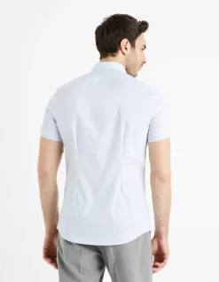 Celio Chemisette slim en coton stretch -^Homme Chemises Manches Courtes|Chemises