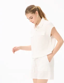 Celio Chemisier en gaze de coton sans manches -^Femme Chemises & Blouses|Les Ensembles