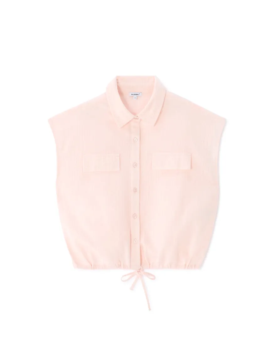Celio Chemisier en gaze de coton sans manches - rose^Femme Chemises & Blouses|Les Ensembles