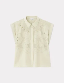 Celio Chemisier sans manches brodé - gris^Femme Chemises & Blouses