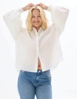 Celio Chemisier évasé - écru^Femme Chemises & Blouses