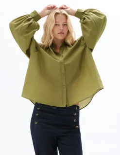 Celio Chemisier évasé - vert^Femme Chemises & Blouses