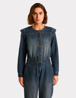 Celio Combinaison en denim col ras du cou - bleu^Femme Combinaisons