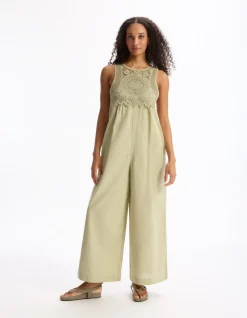 Celio Combinaison fluide crochet sur le top - gris^Femme Combinaisons|Collection Lin