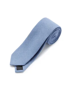 Celio Cravate unie en lin et viscose - bleu^Homme Cravates|Accessoires