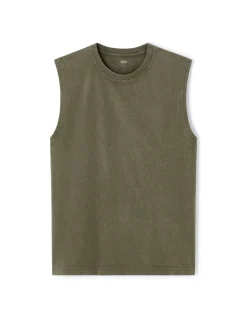 Celio Débardeur boxy col rond 100% coton - kaki^Homme T-Shirts|Débardeurs