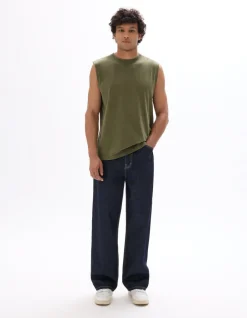 Celio Débardeur boxy col rond 100% coton - kaki^Homme T-Shirts|Débardeurs