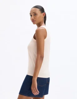 Celio Débardeur coton biologique - beige^Femme Les Essentiels Aux Meilleurs Prix|T-Shirts & Tops