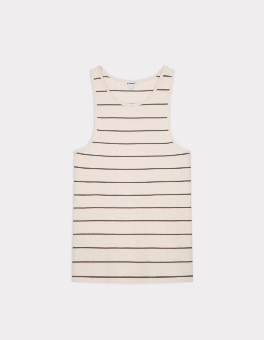 Celio Débardeur côtelé à rayures - kaki^Femme T-Shirts & Tops