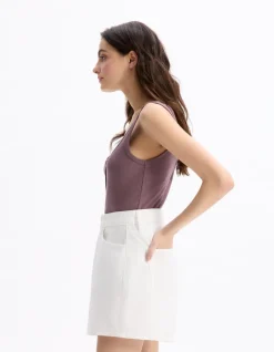 Celio Débardeur côtelé court - violet^Femme Les Essentiels Aux Meilleurs Prix|T-Shirts & Tops