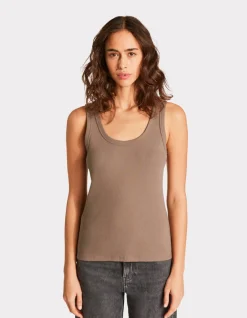 Celio Débardeur côtelé en coton stretch -^Femme T-Shirts & Tops