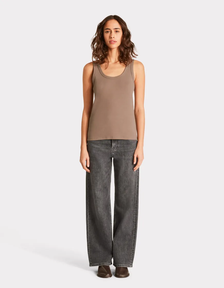 Celio Débardeur côtelé en coton stretch -^Femme T-Shirts & Tops