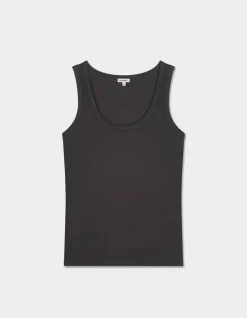 Celio Débardeur côtelé en coton stretch - gris^Femme Les Essentiels Aux Meilleurs Prix|T-Shirts & Tops