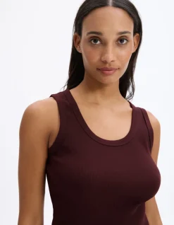 Celio Débardeur côtelé uni - marron^Femme Les Essentiels Aux Meilleurs Prix|T-Shirts & Tops