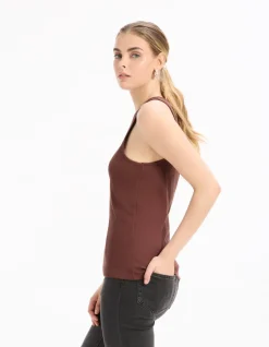 Celio Débardeur côtelé uni - rose^Femme T-Shirts & Tops