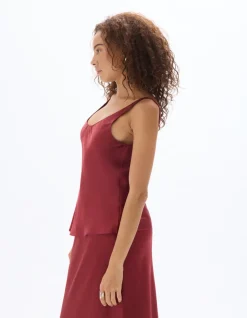 Celio Débardeur satiné coupe droite - rouge^Femme Chemises & Blouses|Les Ensembles