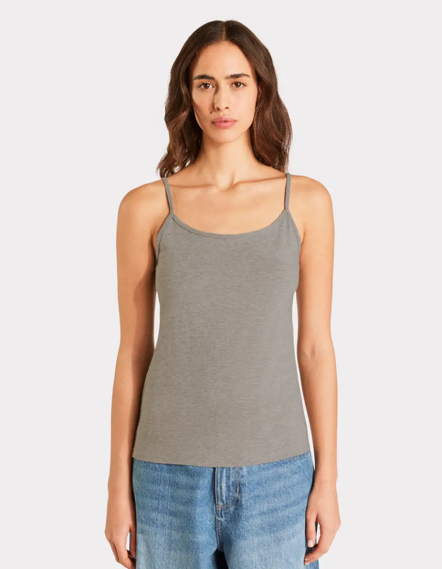 Celio Débardeur uni à fines bretelles - gris clair^Femme T-Shirts & Tops