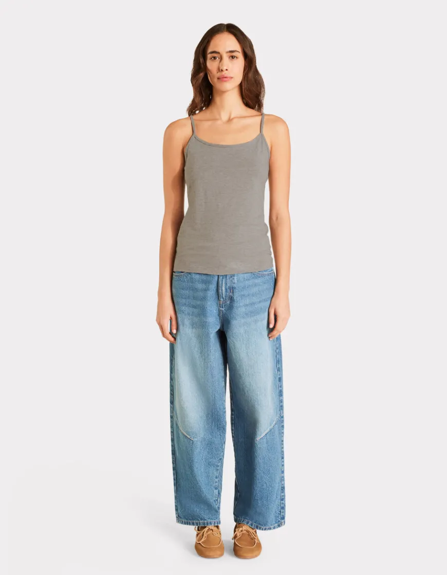 Celio Débardeur uni à fines bretelles - gris clair^Femme T-Shirts & Tops