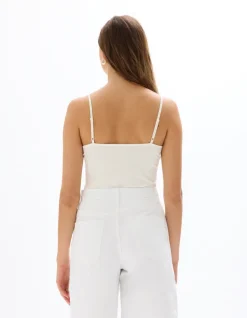 Celio Débardeur uni à fines bretelles - écru^Femme Les Essentiels Aux Meilleurs Prix|T-Shirts & Tops